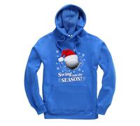 Taylor Brown Swing into the season, christmas xmas festive golf golfer golfing silly novelty joke Jumper Unisex Funny Adults Hoodie Jumper Royal Blue