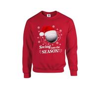 Taylor Brown Swing into the season, christmas xmas festive golf golfer golfing silly novelty joke Unisex Funny Adults Sweatshirt Jumper Red