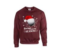 Taylor Brown Swing into the season, christmas xmas festive golf golfer golfing silly novelty joke Unisex Funny Adults Sweatshirt Jumper Maroon