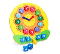 Taylor & Brown Teaching Clock | Wooden Early Learning Education Clock | Moveable Hands | Learning & Creativity | Teaching Numbers | Kids Wooden Toys Clock Playset