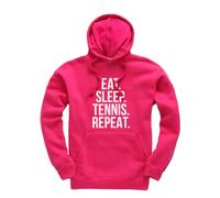 Taylor Brown Tennis, eat sleep tennis repeat sport sports exercise Jumper Unisex Funny Adults Hoodie Jumper Hot Pink