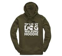 Taylor Brown This is my dog walking hoodie cute fun trending puppy Jumper Unisex Funny Adults Hoodie Jumper Military Green