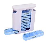 Taylor & Brown Tower 7 Day Pill Box Pillbox Weekly Pill Organizer Holder Dispenser With 4 Daily Schedule Lines
