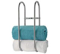 Taylor & Brown Wall Mounted Chrome Towel Holder Shelf Bathroom Storage Organiser Rack Rail | Holds 4-5 Towels | Made From Sturdy Steel With A Chrome Finish