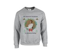 Taylor Brown Want for christmas is Jonathan Bailey, xmas festive meme iconic cool trendy Unisex Funny Adults Sweatshirt Jumper Heather Grey
