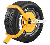 Taylor & Brown Wheel Clamp Heavy Duty Anti-Theft Lock Device for Small-Wheeled Cars Caravans Trailers Motorhome Car Van with 13" to 15" Wheels, Yellow