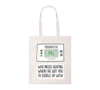 Taylor Brown Who needs heating, valentines day love humerous meme gf bf couple novelty tote bag cotton shopper shopping bags reusable