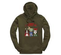 Taylor Brown Wishing you a merry christmas dogs dog xmas festive winter santa snow cute animal Jumper Unisex Funny Adults Hoodie Jumper Military Green