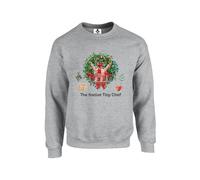 Taylor Brown Xmas version Tiny Chef, meme novelty british comedy christmas festive iconic food Unisex Funny Adults Sweatshirt Jumper Heather Grey