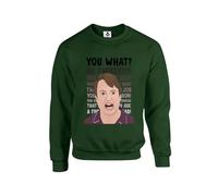 Taylor Brown You what? No turkey meme iconic novelty christmas xmas festive british comedy humour Unisex Funny Adults Sweatshirt Jumper Forest Green