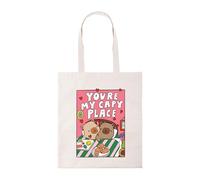 Taylor Brown You're my capy place, valentines capybara meme novelty humerous love cute tote bag cotton shopper shopping bags reusable