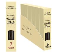 Taylor & Colledge Organic Vanilla Beans 2 Whole Pods, Pack of 6x2 (12 Pods)