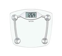 Taylor Digital Bathroom Scale, Highly Accurate Body Weight Scale, Instant On and Off, 400 lb, Sturdy Clear Glass with Chrome Finish Base