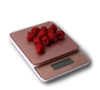 Taylor Digital Glass Kitchen Scales, Stylish Compact Food Weigh Scales with Precision Accuracy and Tare Function, Rose Gold, 5 kg Capacity
