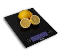 Taylor Digital Kitchen Food Scales with Glass Platform, Highly Accurate with Tare Function and Precision, Extra Large LCD Screen, Black Weighs 5 kg / 5,000 ml Capacity