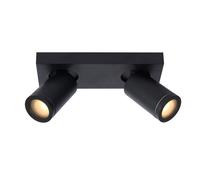 'TAYLOR' Dimmable Tiltable Bathroom LED Twin Ceiling Spotlight GU10 Lucide Black One Size