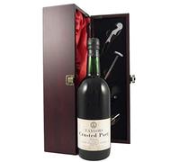 Taylor Fladgate Crusted Port 1974 in a silk lined wooden box with four wine accessories 1x750ml