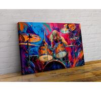 Taylor Hawkins Drummer Framed Canvas Wall Art Picture Print Home Living Room Dining Room Decor Gift For Her Him Ready To Hang
