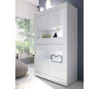 taylor high gloss display cabinet 4 doors in white with led