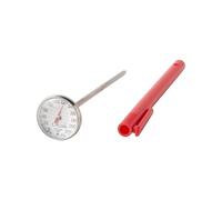 Taylor Instant Read Analog Meat Food Grill BBQ Cooking Kitchen Thermometer with Red Pocket Sleeve Clip, 1 Inch Dial