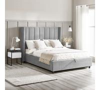 Taylor - King Size - Winged Ottoman Storage Bed - Grey - Fabric - 5ft