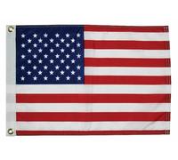Taylor Made 50 Star U.S. Flag for Boats, 12" x 18", Brass Grommets, Water Repellent 200 Denier Nylon, American Made, Reinforced Heading - 2020109156