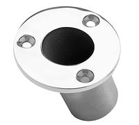 TAYLOR MADE PRODUCTS Flush-Mount Boat Flag Pole Socket, 60-Degree Angle, Fits 1-1/4" Diameter Poles, T316 Polished Stainless Steel, Fits Gunwale, Deck, Pontoon, Marina - 967