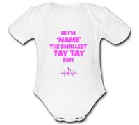 TAYLOR MUSIC FAN present from for a mum mummy dad daddy gift Unique Baby Vest Grow Babygrow Cute PERSONALISED Custom Boys Girls Unisex SWIFT PINK