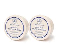 Taylor of Old Bond Street Almond Shaving Cream Bowl 150g 2-Pack | Rich creamy lather, smooth razor glide, moisturizing formula, suitable for brush or hand application