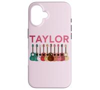 Taylor Personalized Name I Love Taylor Guitar Pink Case for iPhone 16