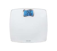 Taylor Precision Products Digital Scales for Body Weight, Extra High Accurate 440 LB Capacity, Unique Blue LCD, Bright White Finish Extra Large Platform, 12.2 x 13.5 Inches, White