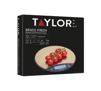 Taylor Pro Digital Kitchen Scale, Compact Food Scale, Highly Accurate Digital Food Scale, Weights 5kg, Black and Brass, Gift Boxed, Messingeffekt