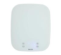 Taylor Pro Digital Kitchen Food Scales, Compact Professional Standard with Precision Accuracy and Waterproof Design with Tare Feature, White Glass, Weighs 14 kg/14 L Capacity