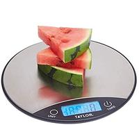 Taylor Pro Digital Kitchen Food Scales, Compact Slimline Professional Standard with Tare Feature and Precision Accuracy, Brushed Stainless Steel Finish, Weighs 5 kg Capacity