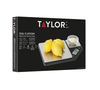 KitchenCraft Digital Kitchen Scale Dual Platform, Taylor Pro Professional Standard, Precision Accuracy and Tare Function, Brushed Stainless Steel, 5kg Capacity Black/Silver