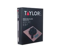 Taylor Pro Glass Digital Kitchen Scale, Compact Food Scale, Highly Accurate Digital Food Scale, Weights 5kg, Rose Gold, Gift Boxed