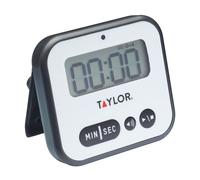 Taylor Kitchen Timer, Professional Loud Digital Timer with Alert Light, Stopwatch Function, White & Black,5 x 8.5 x 7.5 cm
