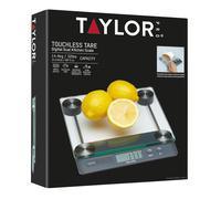 Taylor Pro Touchless Tare Digital Dual 14.4Kg Kitchen Weighing Scale - Clear