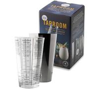 Taylor’s Eye Witness Glass & Stainless Steel Boston Recipe Cocktail Shaker Tool - 700ml/400ml (26.5/14fl oz). Stainless Steel Silver Coloured Lid. Measuring Scale & Recipes on Glass Shaker.