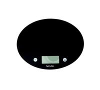 Taylor Ultra Slim Round Glass Kitchen Food Scales, Compact Professional Standard Tare Feature with Precision Accuracy, Black, 5 kg/11 lbs Capacity