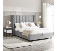 Taylor - Super King Size - Winged Ottoman Storage Bed - Grey - Fabric - 6ft