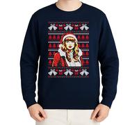 Taylor Swift Christmas Look - Festive Christmas Clothing, Gift Idea, Merry Christmas, Xmas Design, Santa, Winter Jumper, navy blue, XL