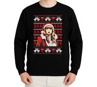 Taylor Swift Christmas Look - Festive Christmas Clothing, Gift Idea, Merry Christmas, Xmas Design, Santa, Winter Jumper, black, XL