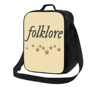Taylor Swift Folklore Kids Lunch Bag - Insulated Tote with Water Bottle Pocket & Adjustable Strap (10.5 x 8 x 4.5 in)
