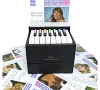 Taylor Swift Piano Calendar Swift Desktop Peripheral Ornaments Playable Piano Desk Calendar with 27 Music Calendar Cards 52 Songs Creative Time Piece Calendar Swift Fans Gift (Black)