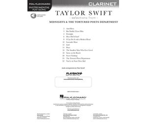 Taylor Swift - Selections from Midnights & Clarinet Book and Audio Online Hal L