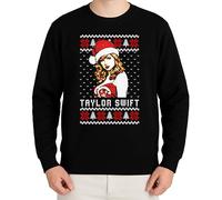 Taylor Swift Xmas Style - Festive Christmas Clothing, Gift Idea, Merry Christmas, Xmas Design, Santa, Winter Jumper, black, M