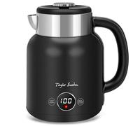 Taylor Swoden 1.7L Stainless Steel Kettle, 2200W Rapid Boil, 5 Variable Temperature Settings, Keep Warm Function, Digital LED Screen, Double-Wall Cool-Touch Insulation, Quiet Cordless Design, Black
