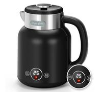 Taylor Swoden Variable Temperature Electric Kettle - 1.7L with Digital LED Display, 5 Presets for Tea & Coffee, Fast Boil 2200W, Double-Wall Cool Touch, Keep Warm, Cordless, Black - Asher