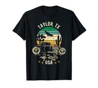 Taylor TX USA Hotrod Retro Desert Sunset Style Design T-Shirt